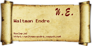 Waltman Endre névjegykártya